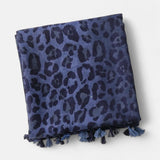 Navy & Black Lepard Print Scarf