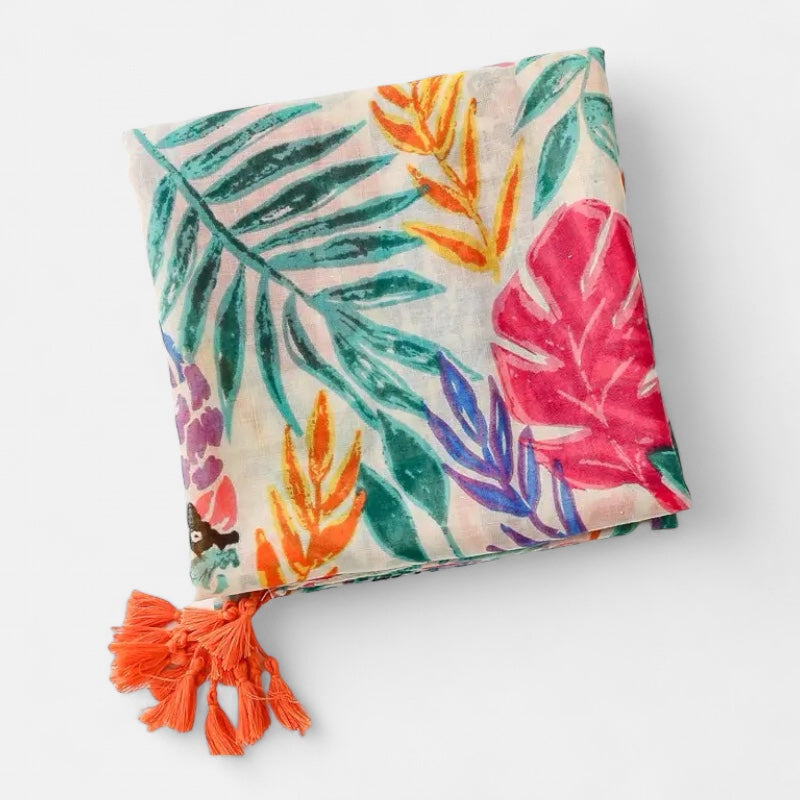Bright Print Parrot Scarf