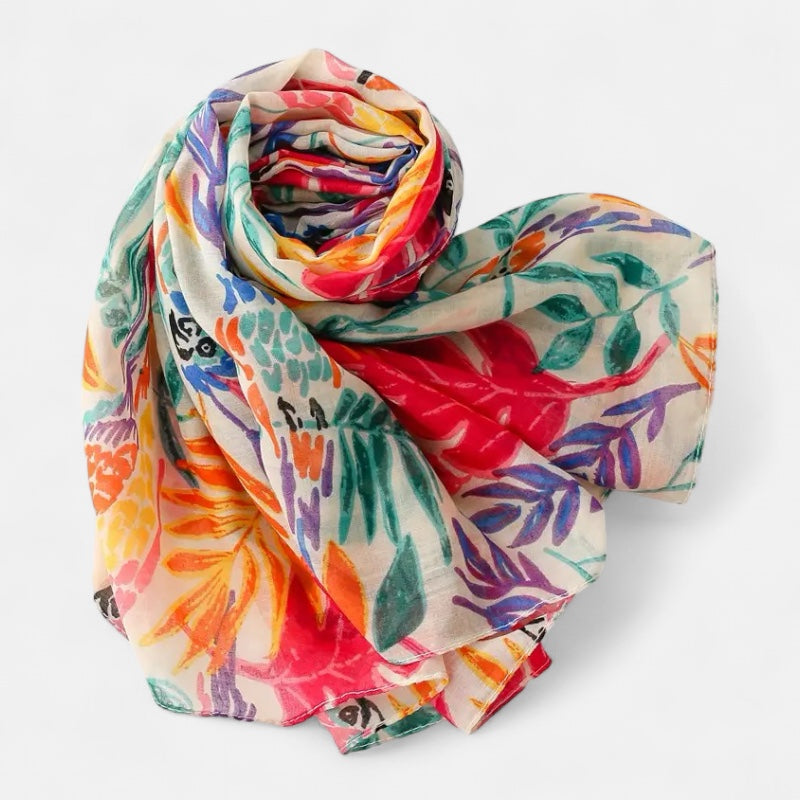 Bright Print Parrot Scarf