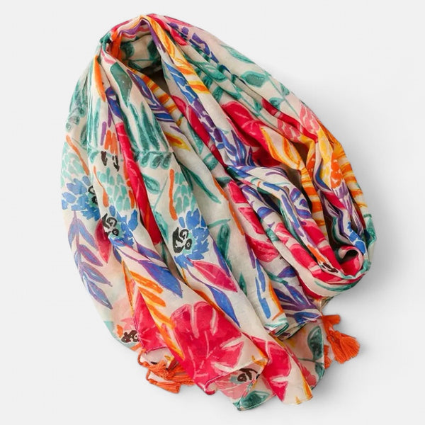 Bright Print Parrot Scarf