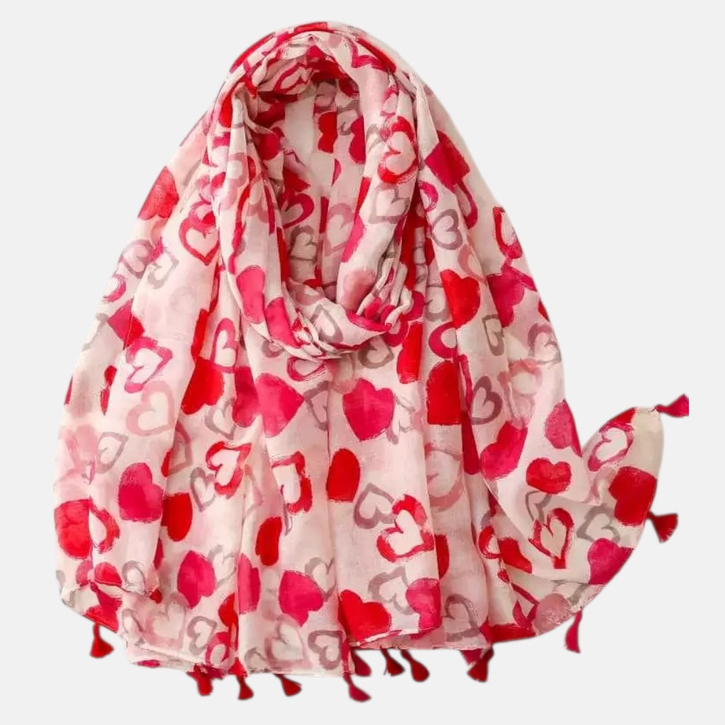 Ladies | Pink Love Heart Scarf