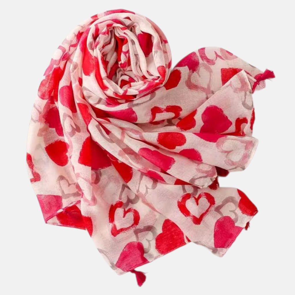 Ladies | Pink Love Heart Scarf