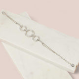 Fine | Silver 3 Ring Crystal Bracelet
