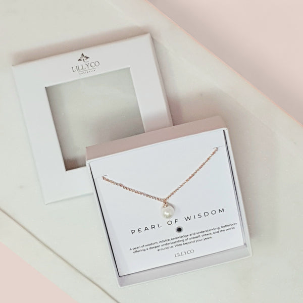 Fine | #2 Pearl of Wisdom Boxed Rose Gold Necklace