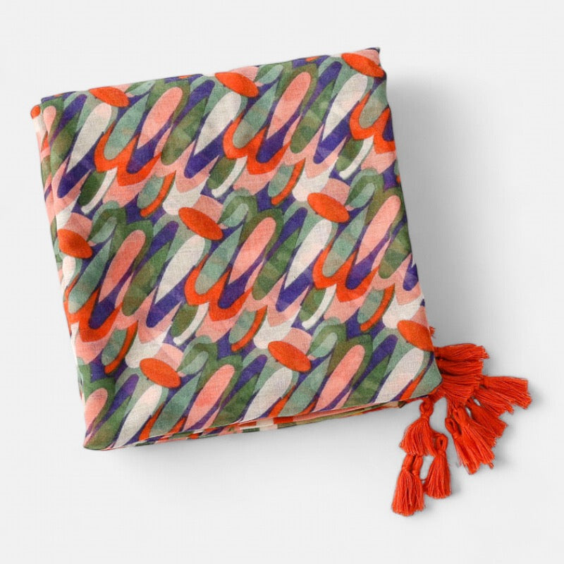 Ladies Bright Abstract Printed Scarf