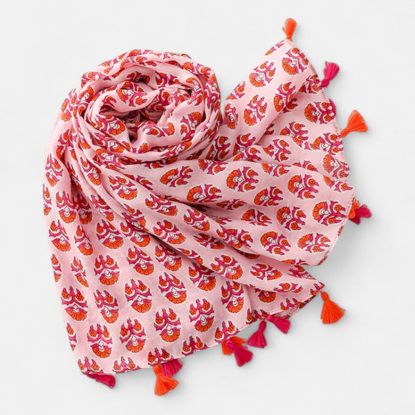 Ladies | Pink & Orange Modern Printed Scarf