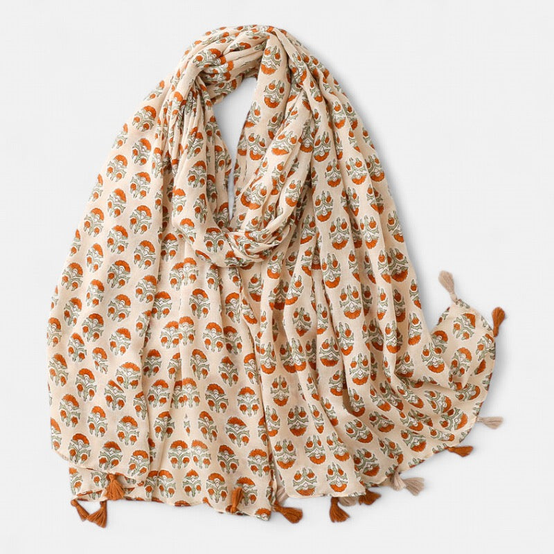 Ladies Brown Modern Printed Scarf