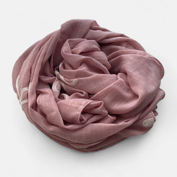Ladies | Pink with White Bow Scarf