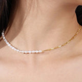 18K Plated | Freshwater Pearl Chain Necklace