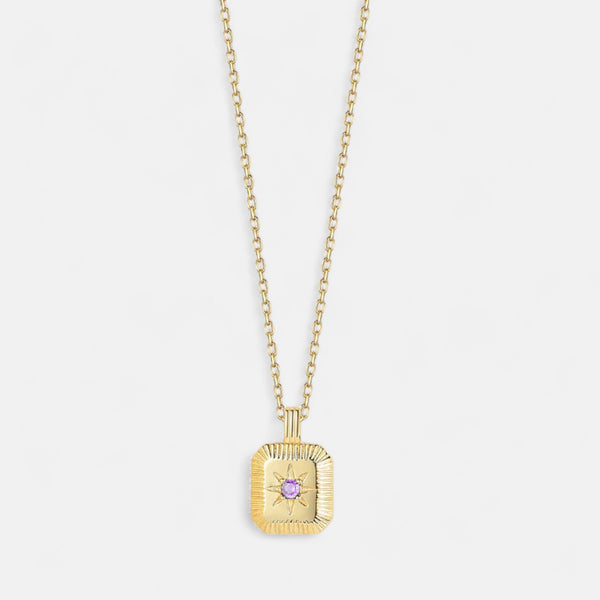 Birthstone February Necklace - 18K for Ladies