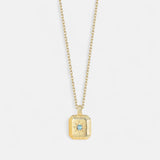 Birthstone March Necklace - 18k for Ladies