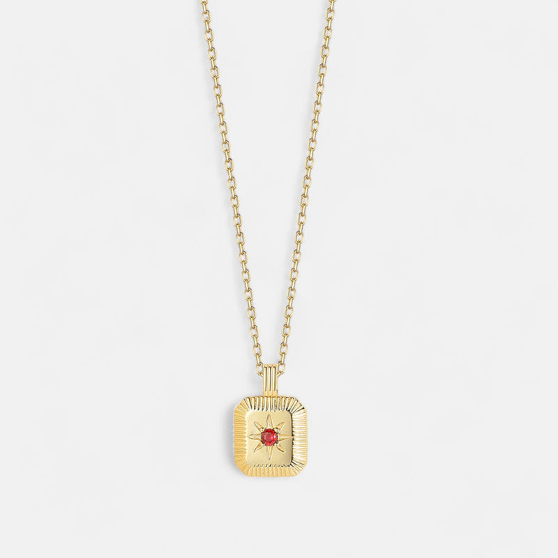 Birthstone July Necklace - 18K for Ladies