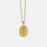 18K Plated | Rose Geometric Round Tag Women's Necklace