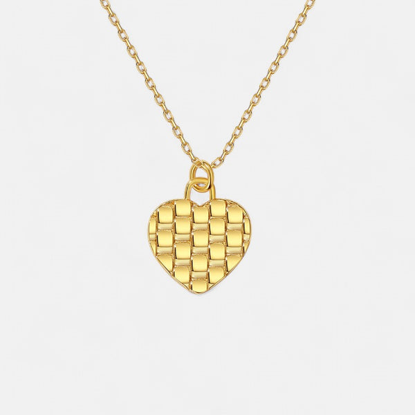 18K Plated | Lattice Heart Pendant Necklace