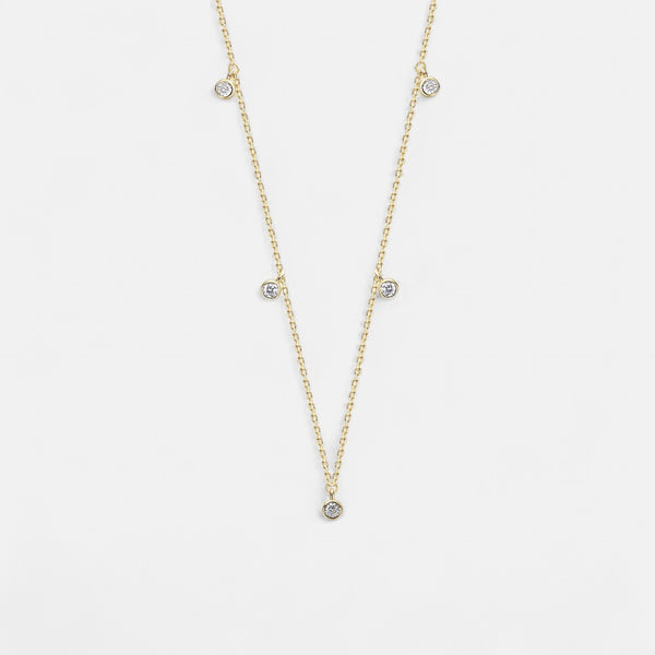Diamonds Beaded Necklace | 18K Plated | Lillyco