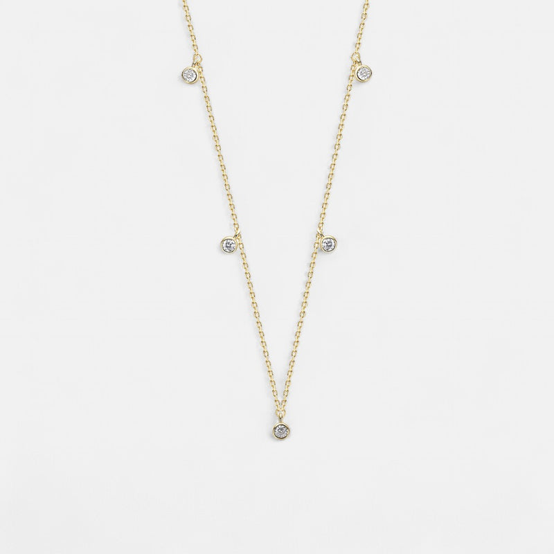 Diamonds Beaded Necklace | 18K Plated | Lillyco