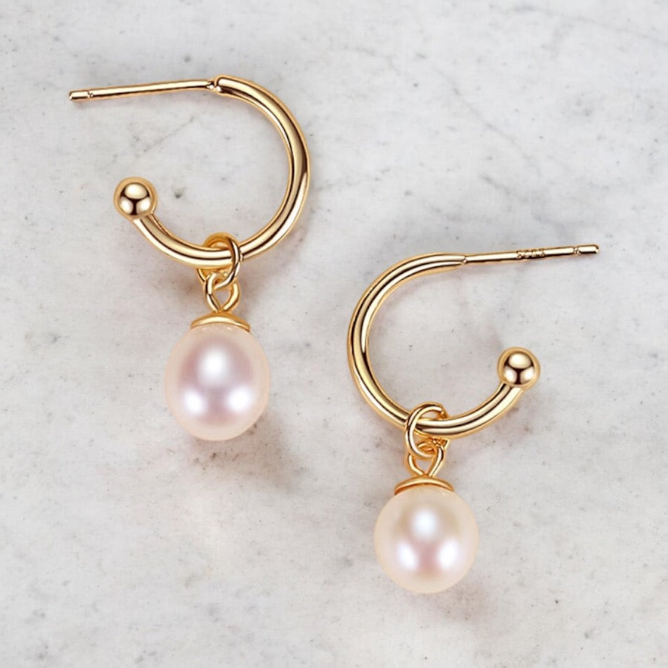 Gold Freshwater Pearl Earring | 18K Plated | Lillyco