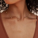 Diamonds Beaded Necklace | 18K Plated | Lillyco