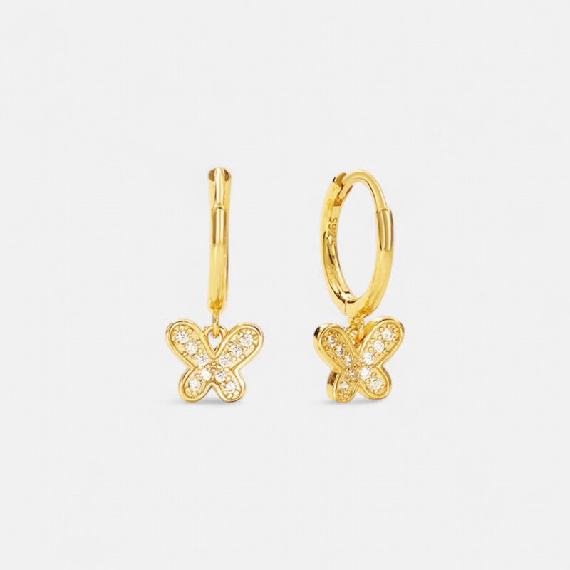 18K Plated | Butterfly Dangle Earrings
