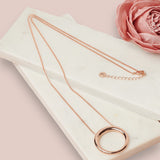 Fine | Long Rose Gold Ring Necklace
