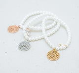Pearl + Gold Pendant Bracelet