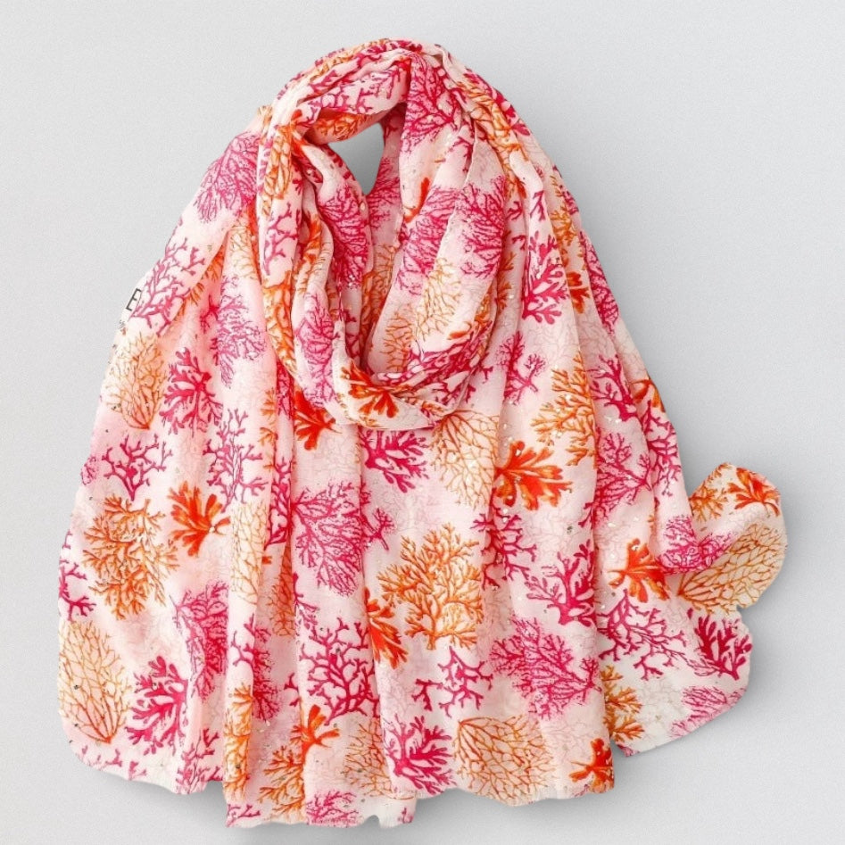 Ladies | Pink & Orange Coral Scarf