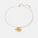 Ladies | Stainless Steel | Gold Pearl Shell Short Necklace