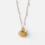 Ladies | Gold Pearl Shell & Star Fish Short Necklace