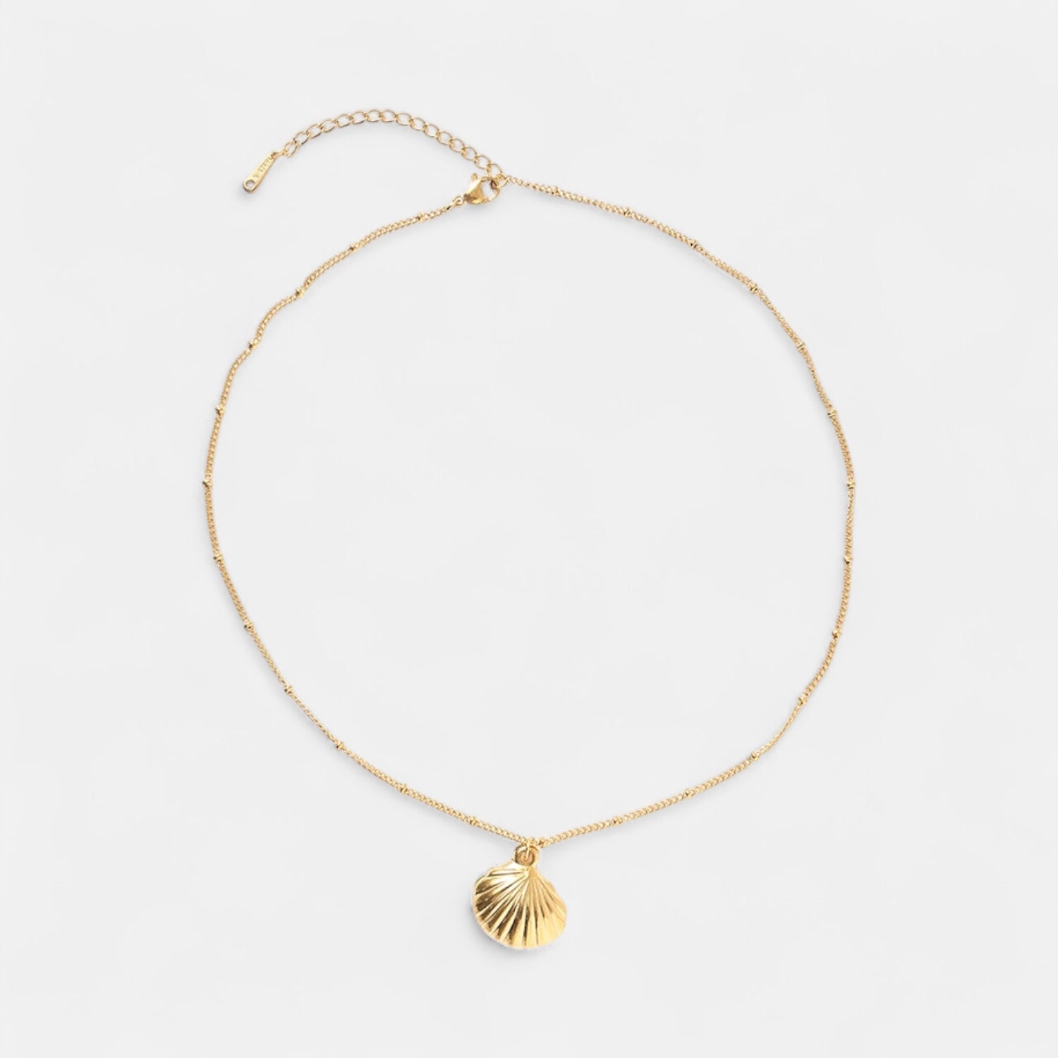 Ladies | Stainless Steel | Gold Shell Beaded Short Necklace