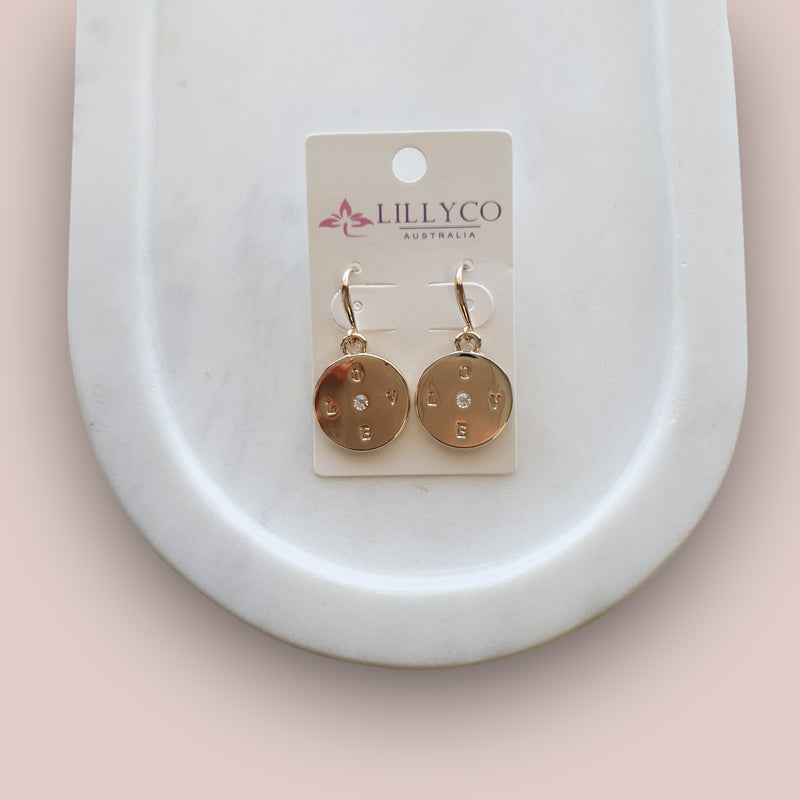 LOVE COLLECTION | Light Gold "LOVE" Earring