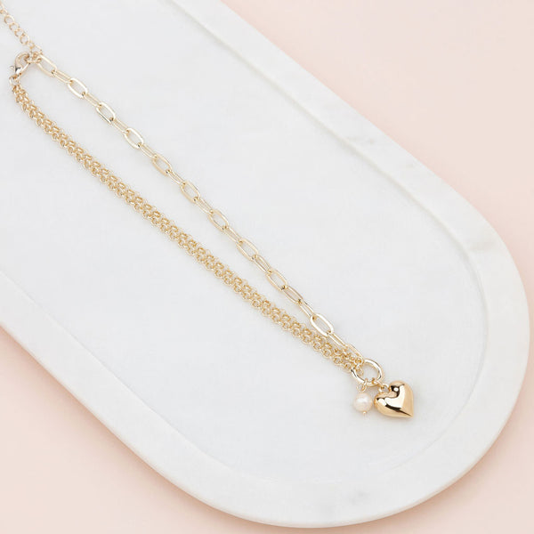 SHORT | Light Gold Heart Necklace