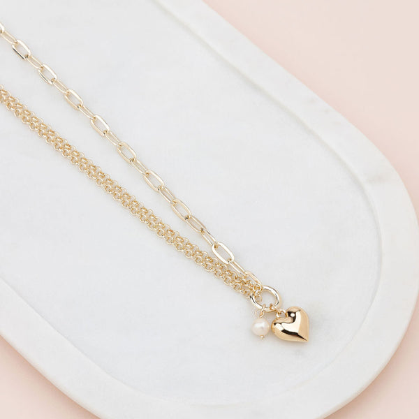 SHORT | Light Gold Heart Necklace