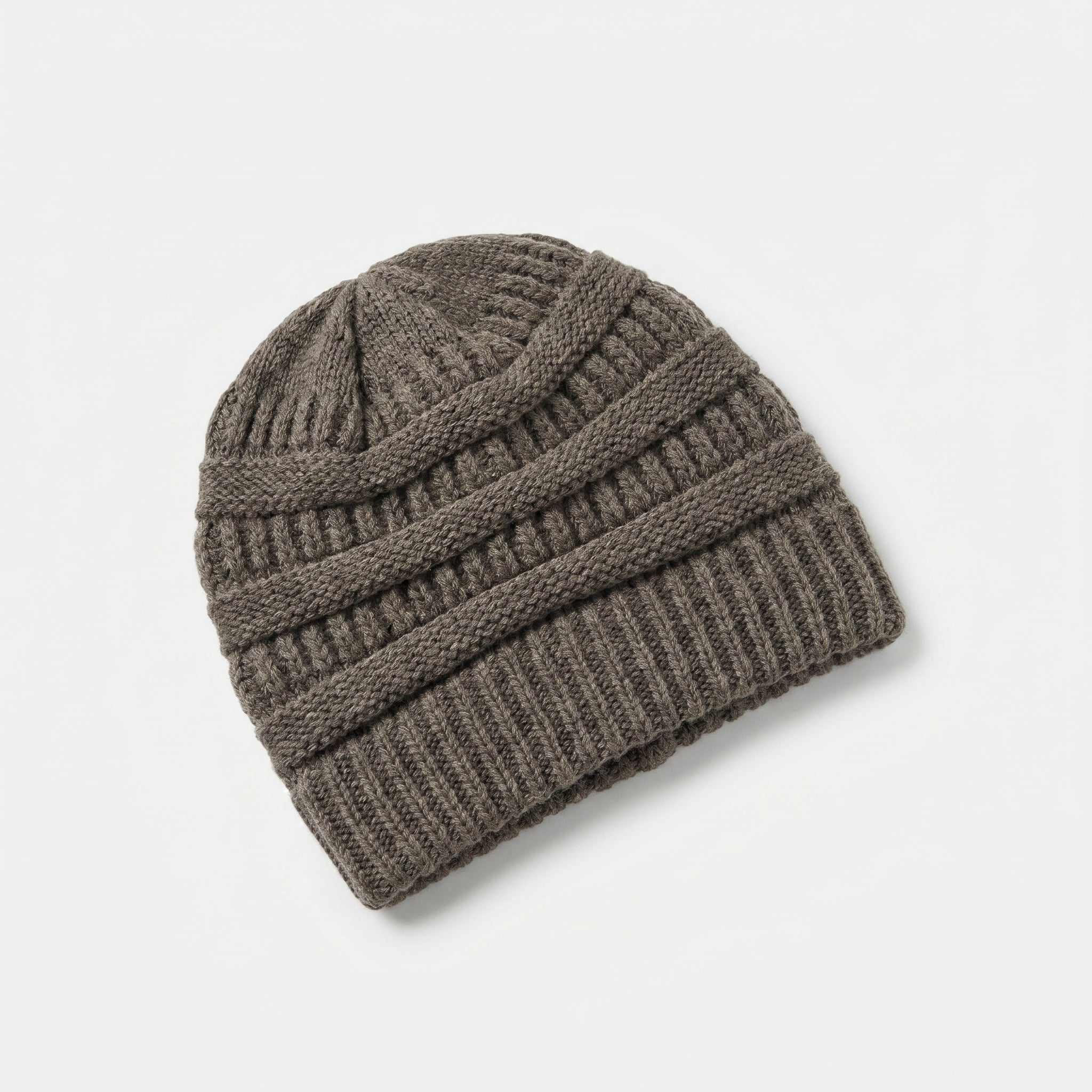 Ladies Brown Knit Beanie