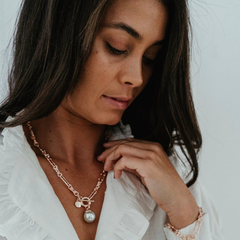 SHORT | Rose Gold Single Pearl Necklace | ON ORDER