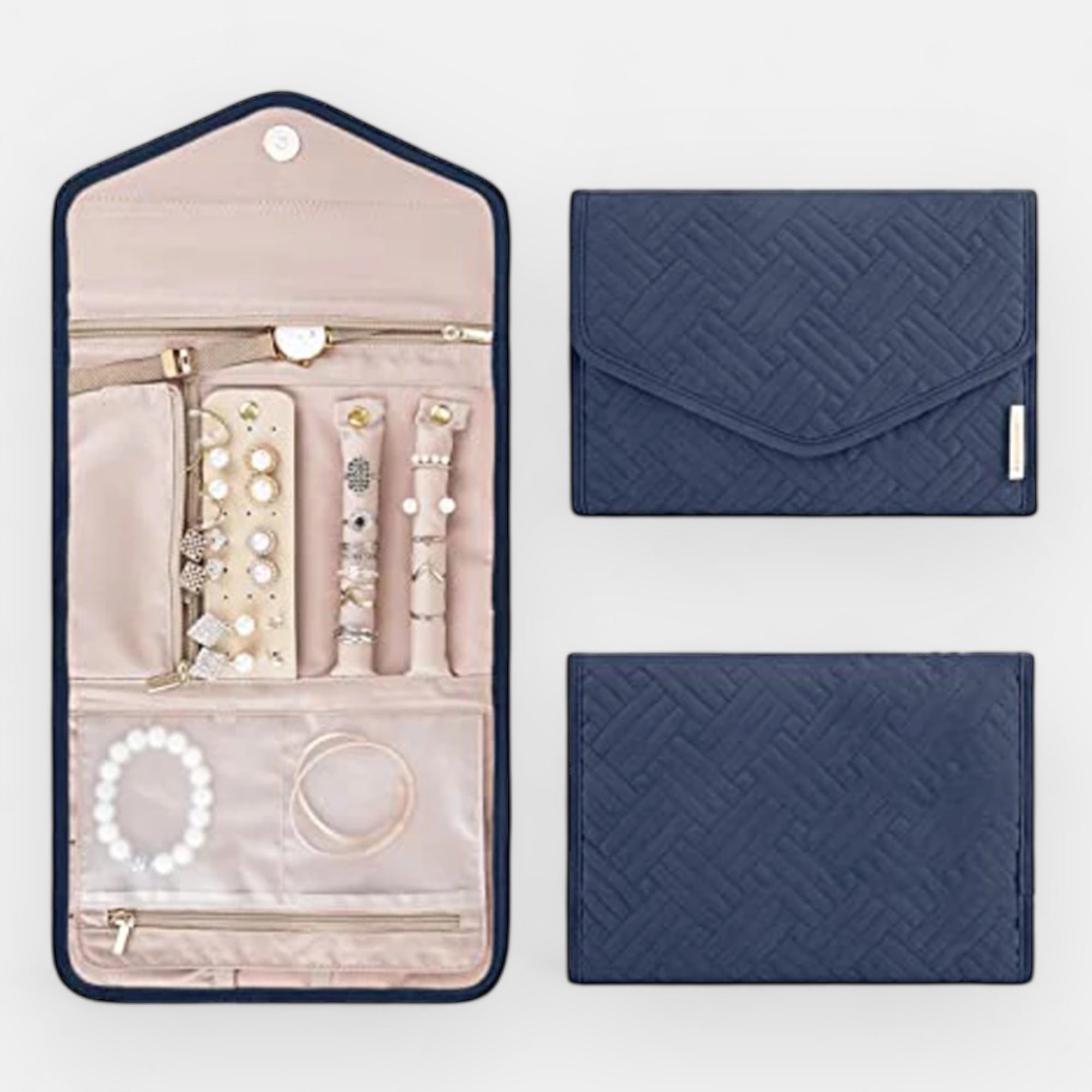 Lillyco Blue Jewellery Travel Roll