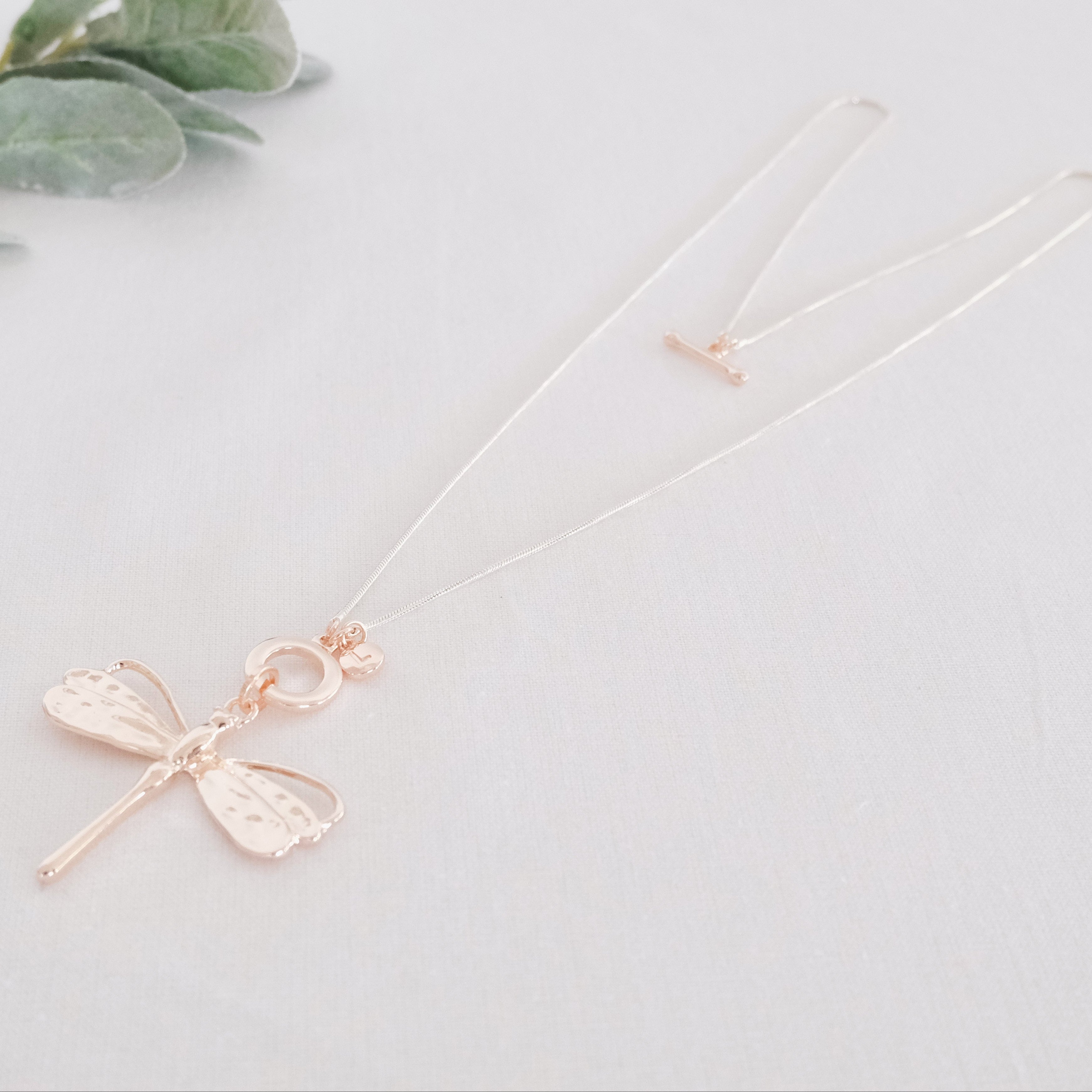 SHORT & LONG | Rose Gold & Silver Adjustable Dragonfly Necklace