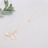 SHORT & LONG | Rose Gold & Silver Adjustable Dragonfly Necklace