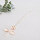 SHORT & LONG | Rose Gold & Silver Adjustable Dragonfly Necklace