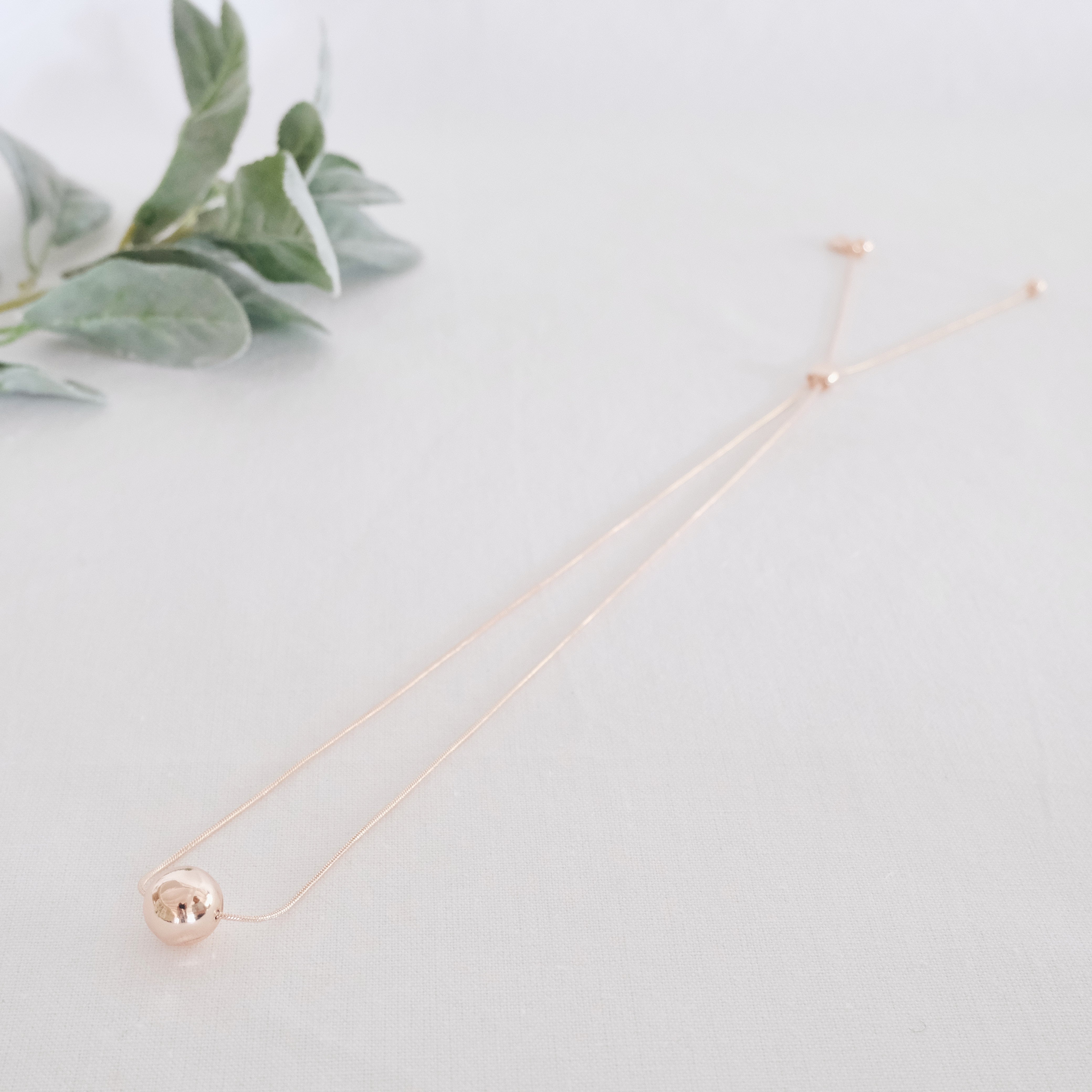 SHORT | Rose Gold Adjustable Ball Necklace