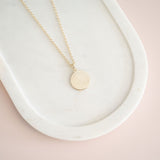 SHORT | Gold "LOVE" Disc Necklace
