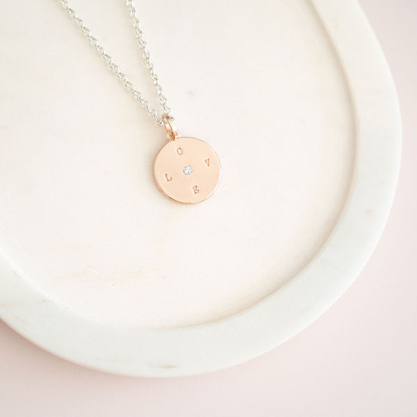 SHORT | Mixed "LOVE" Disc Necklace