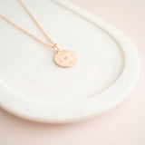 LOVE | Short Rose Gold "Love" Disc Necklace