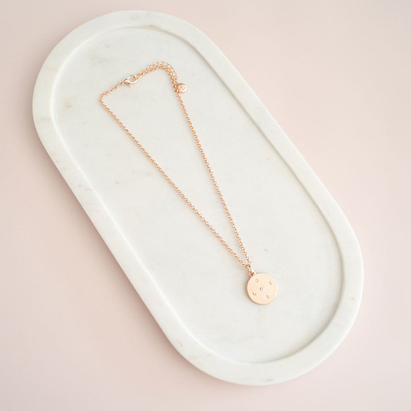 SHORT | Rose Gold "Love" Disc Necklace