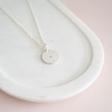SHORT | Silver "LOVE" Disc Necklace