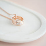 SHORT | Rose Gold 3 Ring Necklace