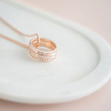 SHORT | Rose Gold 3 Ring with Cubic Zirconia's Necklace