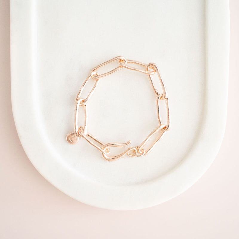 Matt Rose Gold Link Chain Bracelet