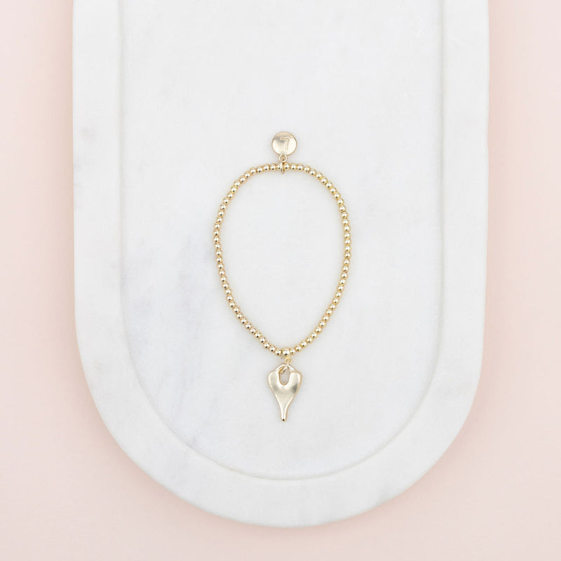 JEWELLERY GIFT BOX | Gold Matt Heart Bracelet