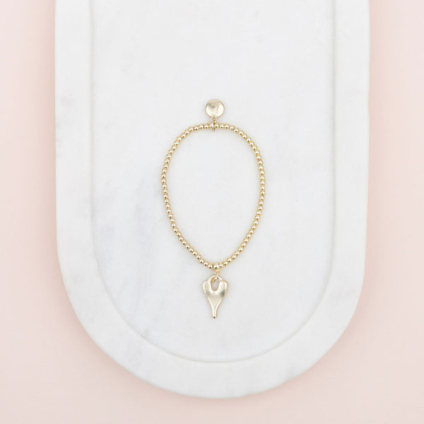 Stunning Light Gold Matt Love Heart Bracelet