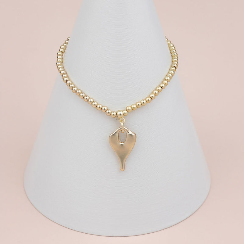 JEWELLERY GIFT BOX | Gold Matt Heart Bracelet